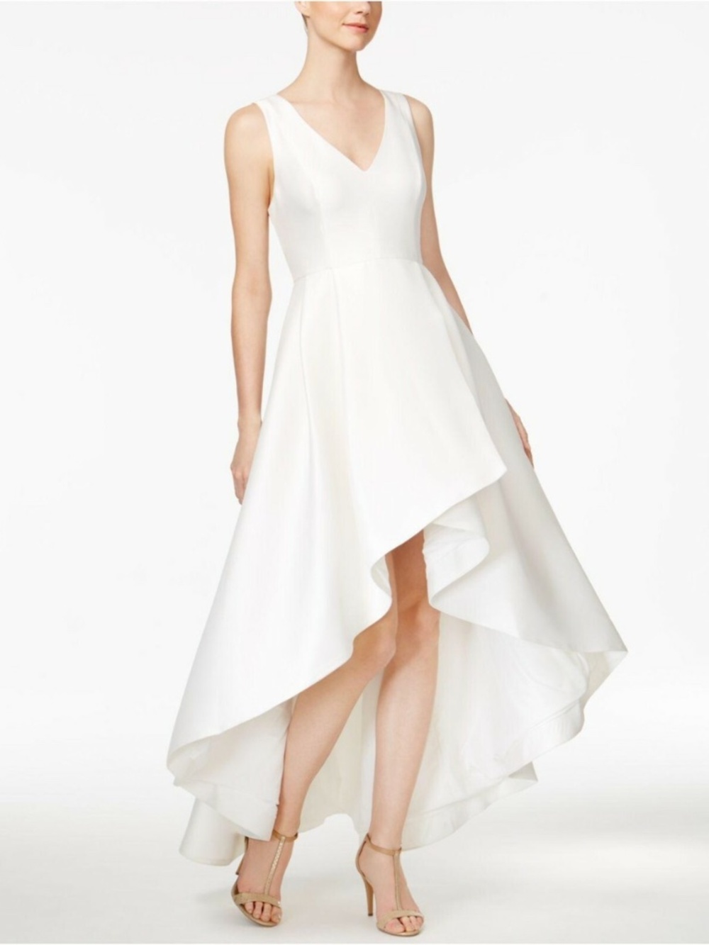 Calvin Klein White High Low A-line Dress
